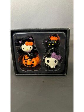 Hello Kitty Halloween Salt & Pepper Shaker Set Handcrafted Hand Painted By Blue